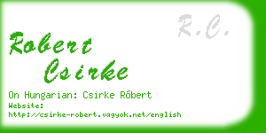 robert csirke business card