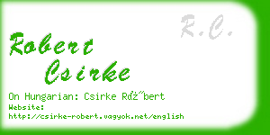 robert csirke business card